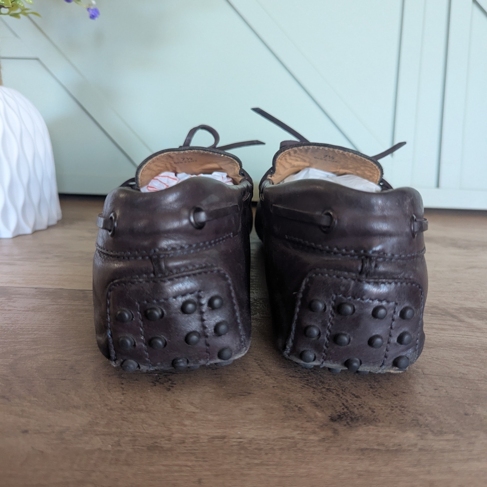 Tod's Dark Brown Leather Driving Loafers - Picture 2 of 12